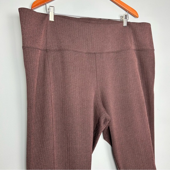 ATHLETA 3X Delancey herringbone tight leggings plus size zip back pockets brown - Picture 5 of 15